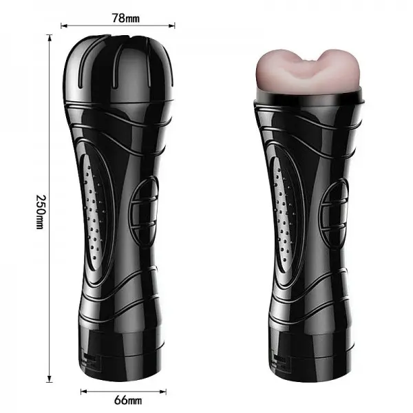Masturbador Masculino Ânus em Cyberskin com Vibrador em Formato de Lanterna Masturbador Masculino Ânus em Cyberskin com Vibrador em Formato de Lanterna