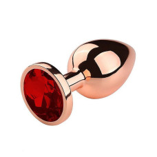 Plug Anal em Metal Rose com Cristal Bolinha Brilhante