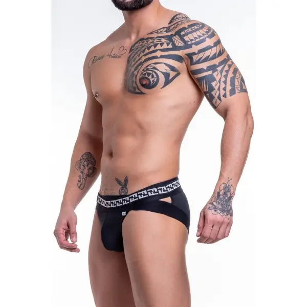 Cueca Sunga Grega Suplex Elastico Estampado Preto Cueca Sunga Grega Suplex Elastico Estampado Preto