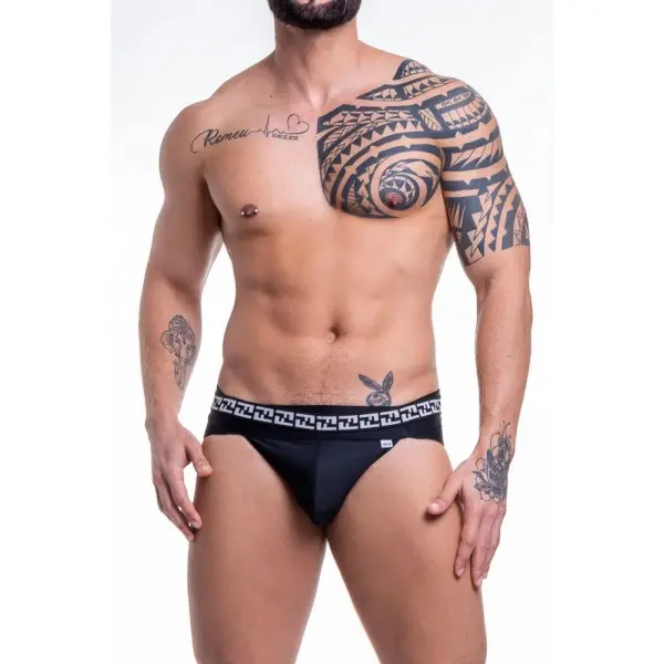 Cueca Sunga Grega Suplex Elastico Estampado Preto Cueca Sunga Grega Suplex Elastico Estampado Preto
