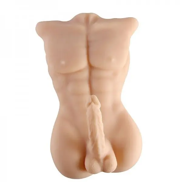 Homem Meio Corpo de 9kg em Cyberskin e Pênis com Vértebra Homem Meio Corpo de 9kg em Cyberskin e Pênis com Vértebra