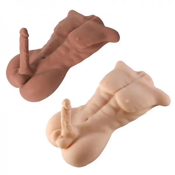 Homem Meio Corpo de 9kg em Cyberskin e Pênis com Vértebra Homem Meio Corpo de 9kg em Cyberskin e Pênis com Vértebra