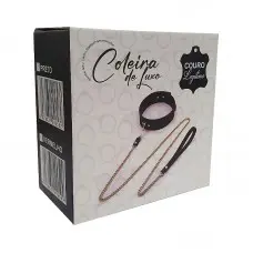 Coleira Luxo com Guia e Corrente