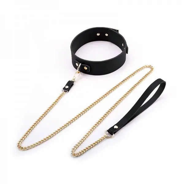 Coleira Luxo com Guia e Corrente