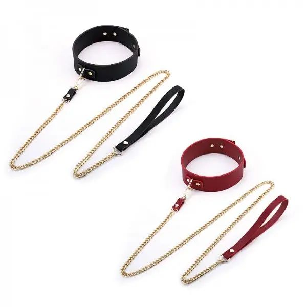 Coleira Luxo com Guia e Corrente