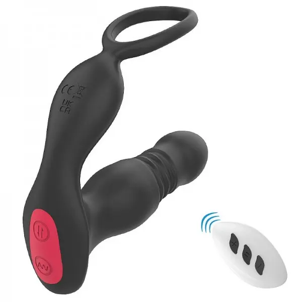 Estimulador de Próstata com Anel Peniano e Movimento de Vai e vem Rocky RCT Estimulador de Próstata com Anel Peniano e Movimento de Vai e vem Rocky RCT