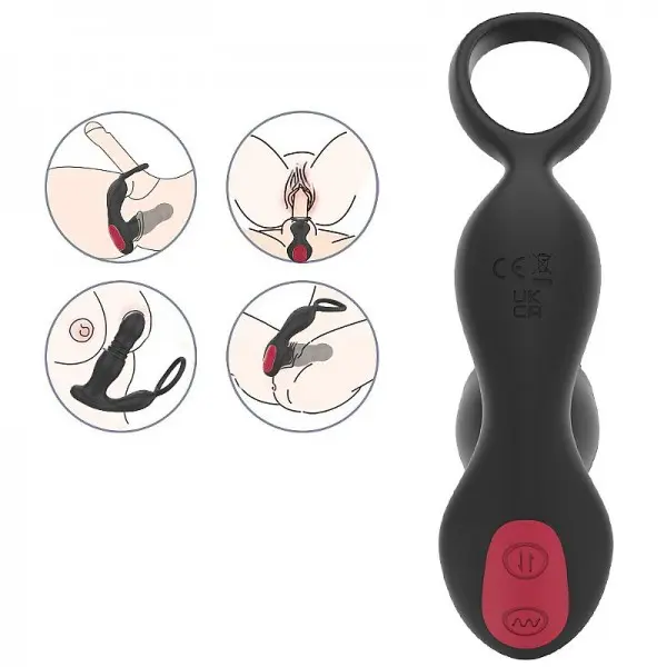 Estimulador de Próstata com Anel Peniano e Movimento de Vai e vem Rocky RCT Estimulador de Próstata com Anel Peniano e Movimento de Vai e vem Rocky RCT