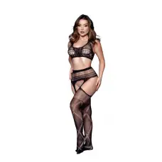 Conjunto de Top e Cinta-liga com Strass Yaffa