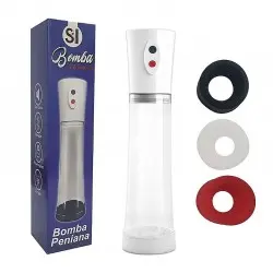 Bomba Peniana Pênis Pump Elétrica e Recarregável com 3 Aneis de Silicone Bomba Peniana Pênis Pump Elétrica e Recarregável com 3 Aneis de Silicone