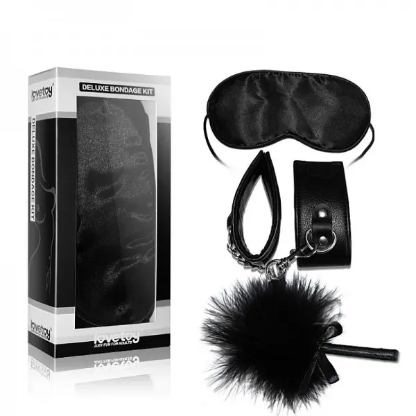 Kit BDSM Bondage Luxo 3 Lovetoy com 3 Peças Kit BDSM Bondage Luxo 3 Lovetoy com 3 Peças