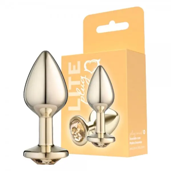 Plug Anal Médio Lite Plug com Joia Plug Anal Médio Lite Plug com Joia