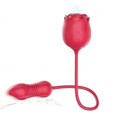 Rosa Sugador de Clitóris com Pulsação e Vai e Vem Immortal Flower Five