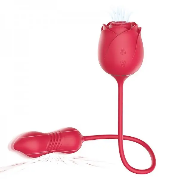 Rosa Sugador de Clitóris com Pulsação e Vai e Vem Immortal Flower Five