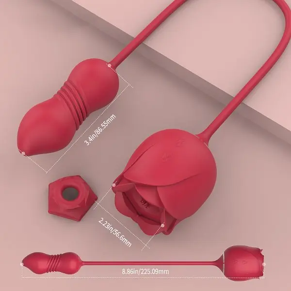 Rosa Sugador de Clitóris com Pulsação e Vai e Vem Immortal Flower Five