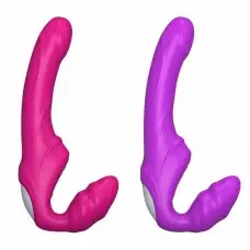 Strapless Duplo Nana Recarregável com 9 Vibrações Strapless Duplo Nana Recarregável com 9 Vibrações