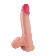 Pênis Realístico com Ventosa e Dupla Camada  22,00 x 4,6cm