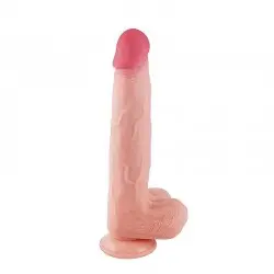 Pênis Realístico com Ventosa Removível e Dupla Camada  24,9 x 4,9cm