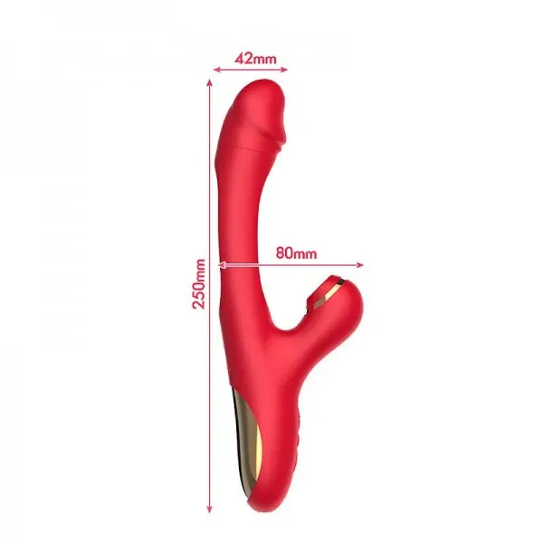 Vibrador de Ponto G com Sugador de Clitóris e Dedilhar Leny Vibrador de Ponto G com Sugador de Clitóris e Dedilhar Leny
