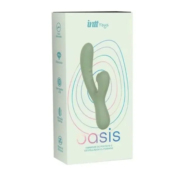 Vibrador de Ponto G com Sugador de Clitóris Oasis Linha Wellness Intt