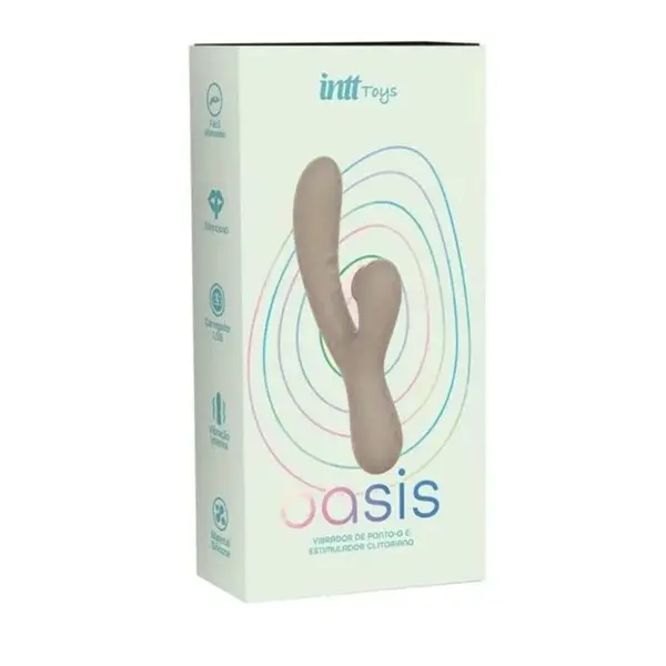 Vibrador de Ponto G com Sugador de Clitóris Oasis Linha Wellness Intt