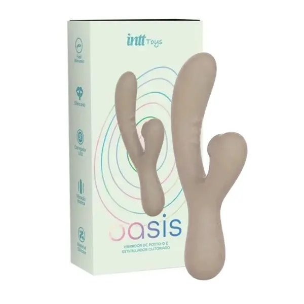 Vibrador de Ponto G com Sugador de Clitóris Oasis Linha Wellness Intt