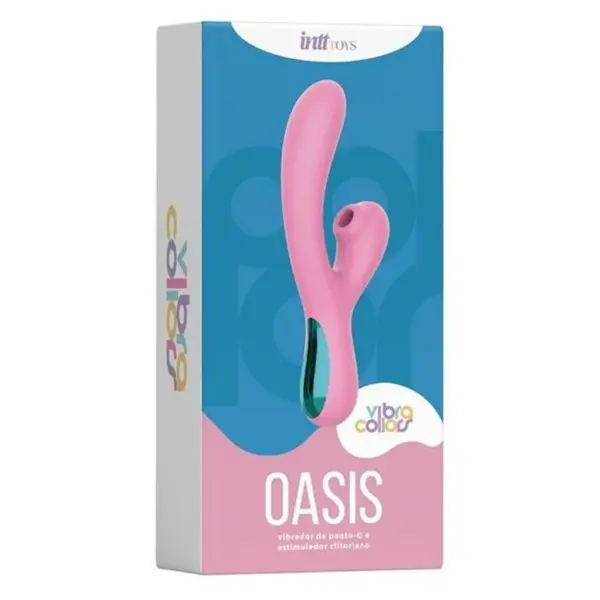 Oasis Vibrador de Ponto G com Sugador de Clitóris Linha Vibra Collors Oasis Vibrador de Ponto G com Sugador de Clitóris Linha Vibra Collors