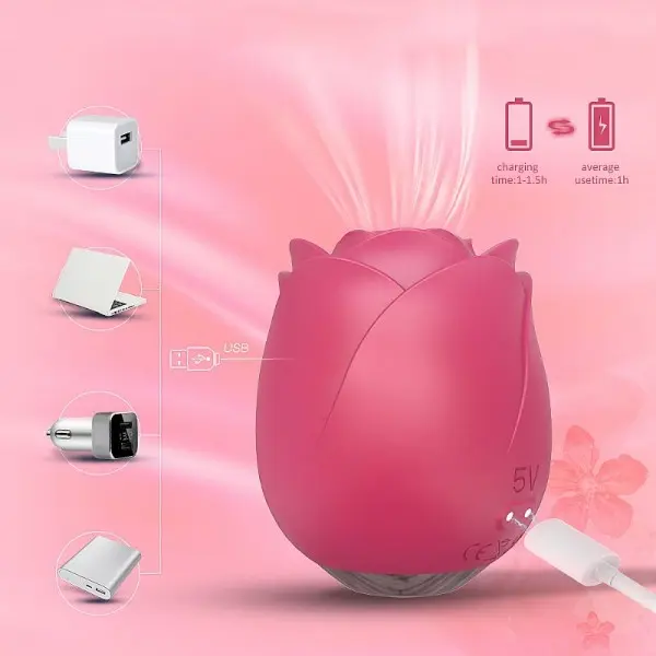 Sugador de Clitóris Recarregável Immortal Flower 2 com Bocal Removível Sugador de Clitóris Recarregável Immortal Flower 2 com Bocal Removível