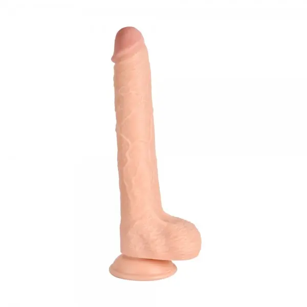 Pênis Ultra Realsítico Longo com Ventosa e Escroto 27,5 x4 cm Pênis Ultra Realsítico Longo com Ventosa e Escroto 27,5 x4 cm