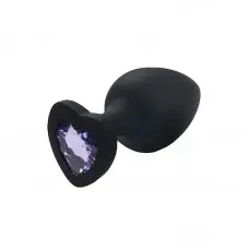 Plug Anal de Coração em Silicone Tamanho Grande cor Preto