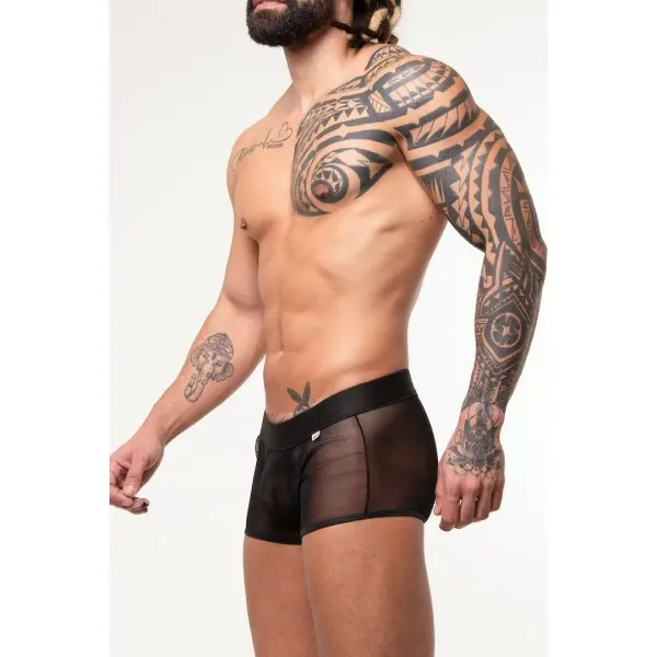 Cueca Boxer em Tule Transparente sem Forro