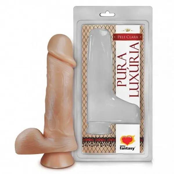 Pênis Realístico com Escroto e Ventosa Sexy Fantasy 16,2 x 4,4cm Pênis Realístico com Escroto e Ventosa Sexy Fantasy 16,2 x 4,4cm