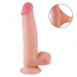 Pênis Realístico Dupla Camada com Ventosa Removível 21,7 x 4,9cm