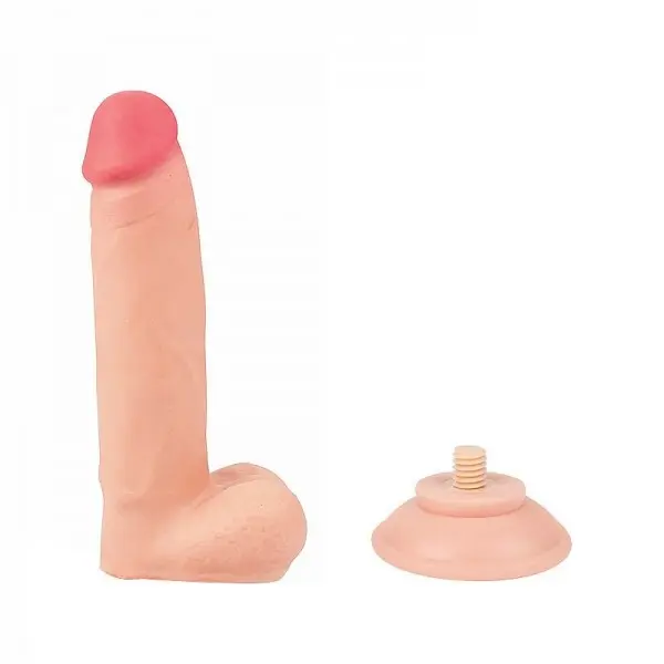 Pênis Realístico Dupla Camada com Ventosa Removível 17,5 x 3,5cm Pênis Realístico Dupla Camada com Ventosa Removível 17,5 x 3,5cm