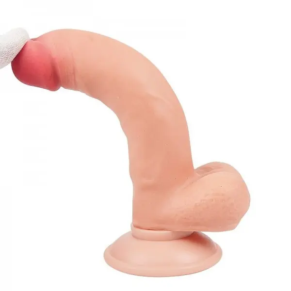 Pênis Realístico Dupla Camada com Ventosa Removível 17,5 x 3,5cm Pênis Realístico Dupla Camada com Ventosa Removível 17,5 x 3,5cm