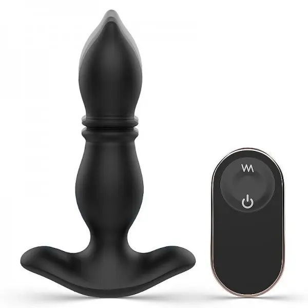 Plug Anal com Vibração Vai e Vem e Controle sem Fio Piercing Duke RCT