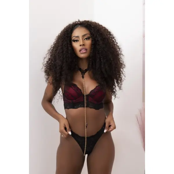 Cropped Sensual com Bojo em Tule com Detalhes em Renda Cropped Sensual com Bojo em Tule com Detalhes em Renda