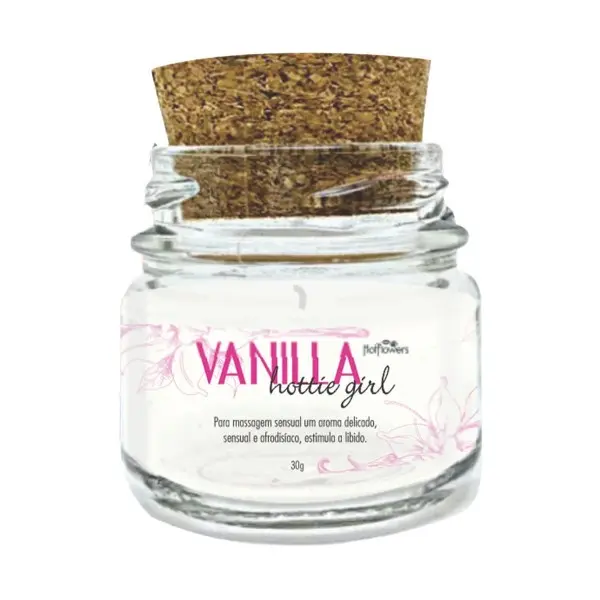 Vela Para Massagem Linha Hottie Girl Vanilla Hot Flowers