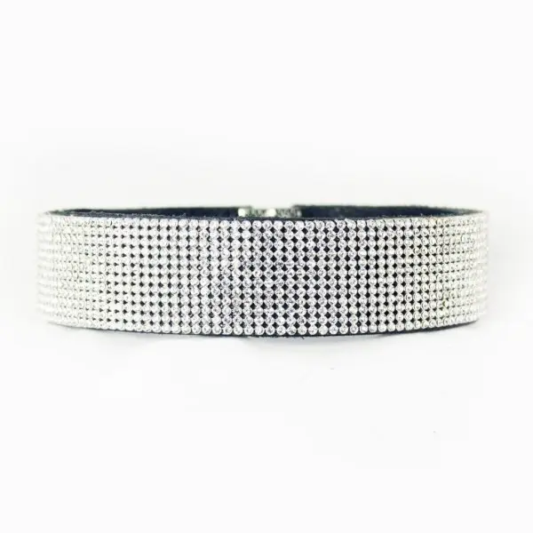 Chocker Queen em Strass e Couro Legítimo