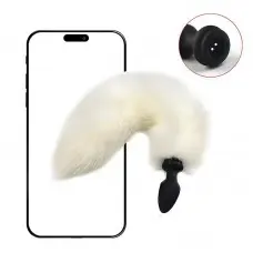 Plug Anal em Silicone Rabo de Raposa com Rotação e APP Plug Anal em Silicone Rabo de Raposa com Rotação e APP