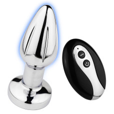 Plug Anal Pequeno com Vibração em Aço e Controle Remoto