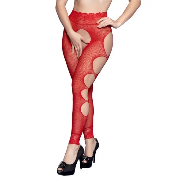 Meia Calça Arrastão sem Pés com Detalhes na Lateral Yaffa