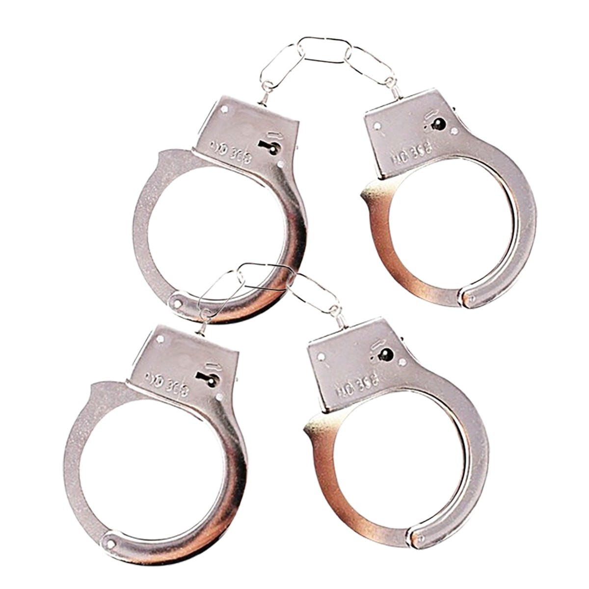 Kit com 2 Algemas em Metal Hand Cuffs