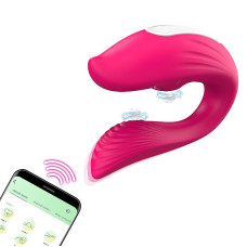 Vibrador de Casal com Sucção e Vibração e Controle por App