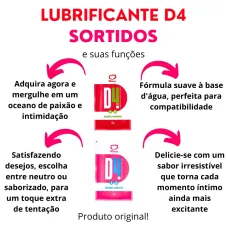 Kit 50Un Lubrificante Íntimo Beijável D4 Morango e Chiclete Sexy Fantasy Sachê 5g
