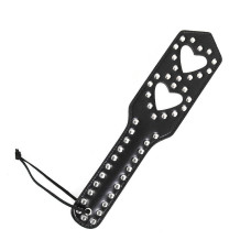 Chibata Estilo Palmatória com 2 Corações e Detalhes de Metal
