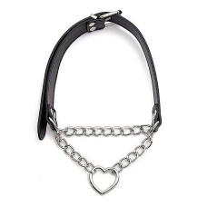 Coleira Bondage com Corrente e Detalhe de Coração