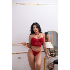 Cropped Meia Taça Jade com Abotoador nas Costas e Calcinha