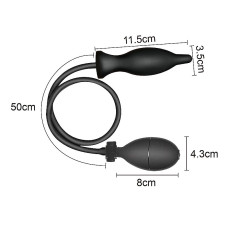 Plug Anal Inflável 11,5 cm x 3,5 cm com Pêra