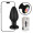 Plug Anal em Silicone Recarregável e APP com Rotação e Luz de Led 9,6x3,6cm