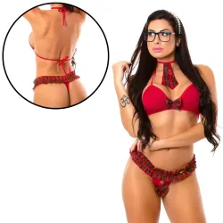 Fantasia de Colegial Jack Xadrez Vermelho Pocket Fantasia de Colegial Jack Xadrez Vermelho Pocket